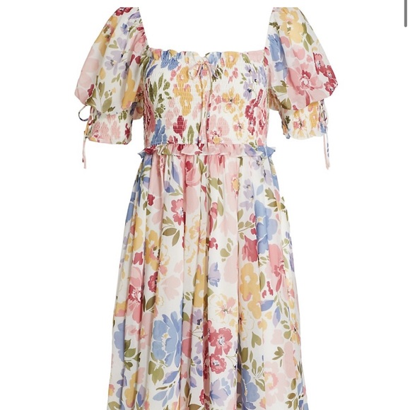 **S O L D **. En Saison Constantia Floral Smocked Dress - Size Medium - Picture 3 of 6